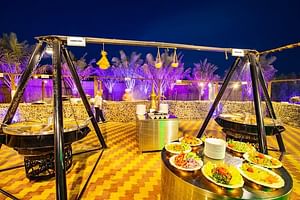  Desert Safari (Premium Luxury VIP) 5* Live BBQ Dinner open buffet tables chair 
