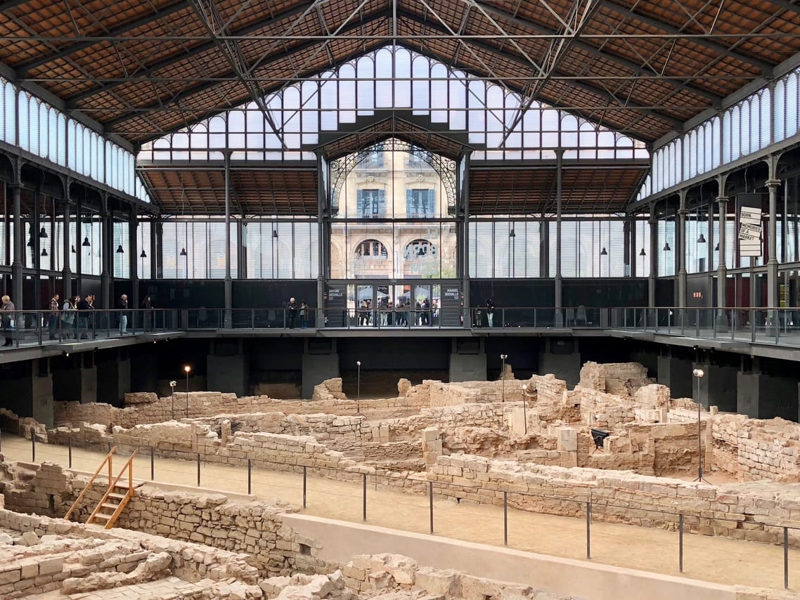 Well preserved medieval ruins of Barcelona