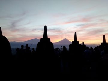 Sunrise at Borobudur temple