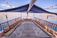 Relax in traditional comfort with plush carpets and cushions on the deck of our Dhow as you sail through the magnificent Musandam Khasab fjords!