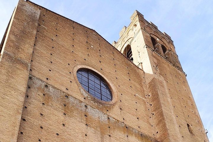 Close-up of Siena's San Domenico Basilica and its BellTower