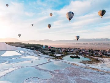 Hot Air Balloon Flight Over Pamukkale's Travertine Terraces