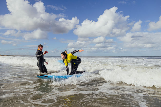 Private surf lessons for beginners in Isla Canela