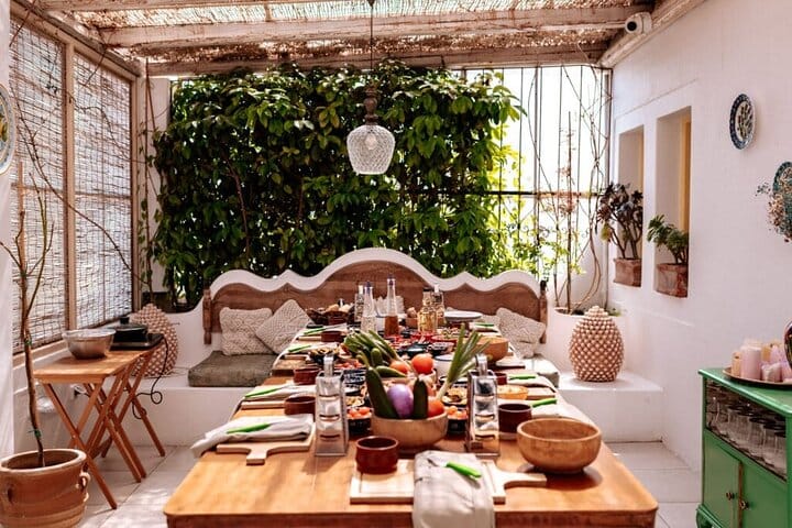 Santorini cooking class area