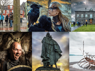 A collage of the different topics awaiting you on our Private Viking Age Walking Tour