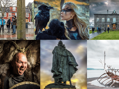 A collage of the different topics awaiting you on our Private Viking Age Walking Tour