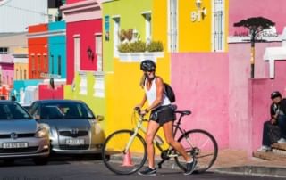 Pedal through Bo-Kaap's vividly colored streets and rich cultural atmosphere.
