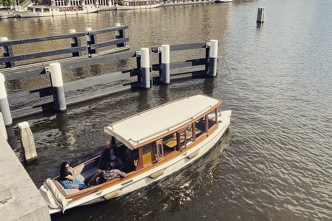 Classic saloon boat Undine on the Amstel river