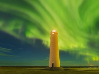 Isolated lighthouses are the perfect spot to try and get a glimpse of the magnificent Northern Lights