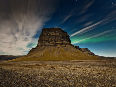 Beautiful mountain with Northern Lights