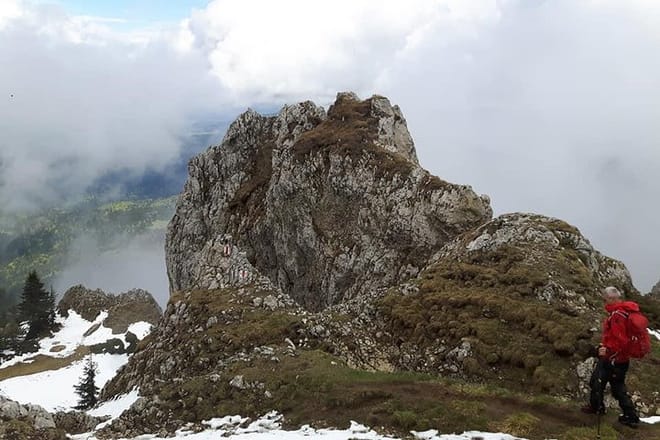 Descending from Piatra Mare Peak