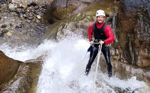 Canyoning Adventure at Baños Cascada Chamana, Ecuador