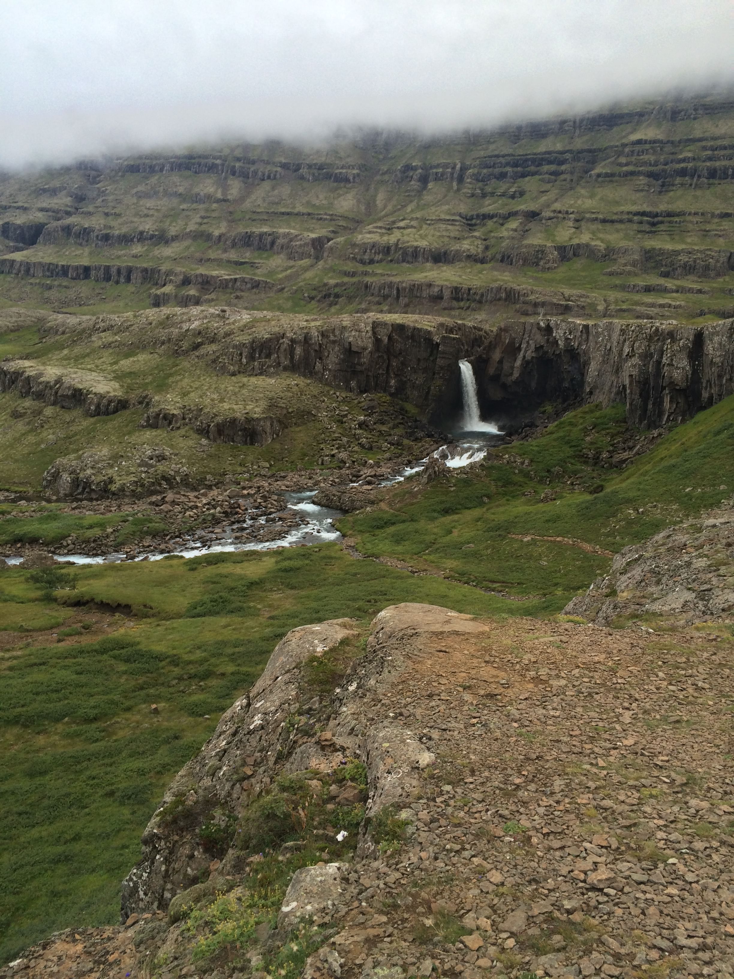 Spotting of waterfall during tour around Iceland