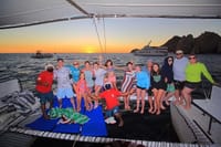 Enjoy sunset views and fun group moments aboard your private Los Cabos catamaran—spacious, relaxed, and perfect for making memories on the water.