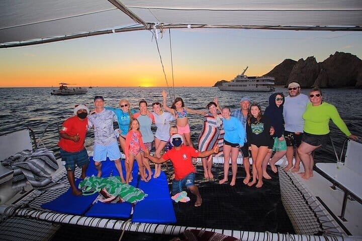 Enjoy sunset views and fun group moments aboard your private Los Cabos catamaran—spacious, relaxed, and perfect for making memories on the water.