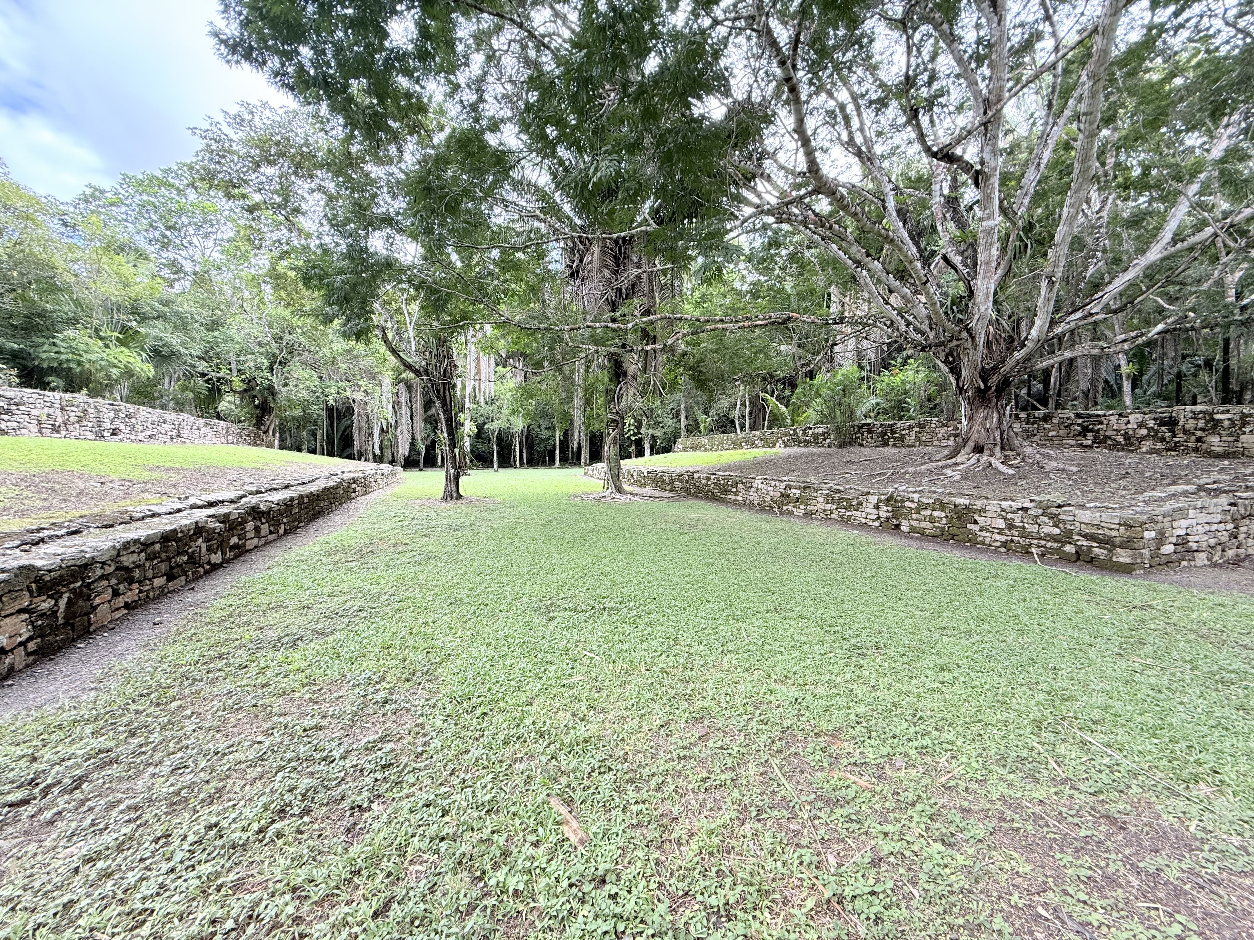 Mayan Ball Field With Stone Slopes