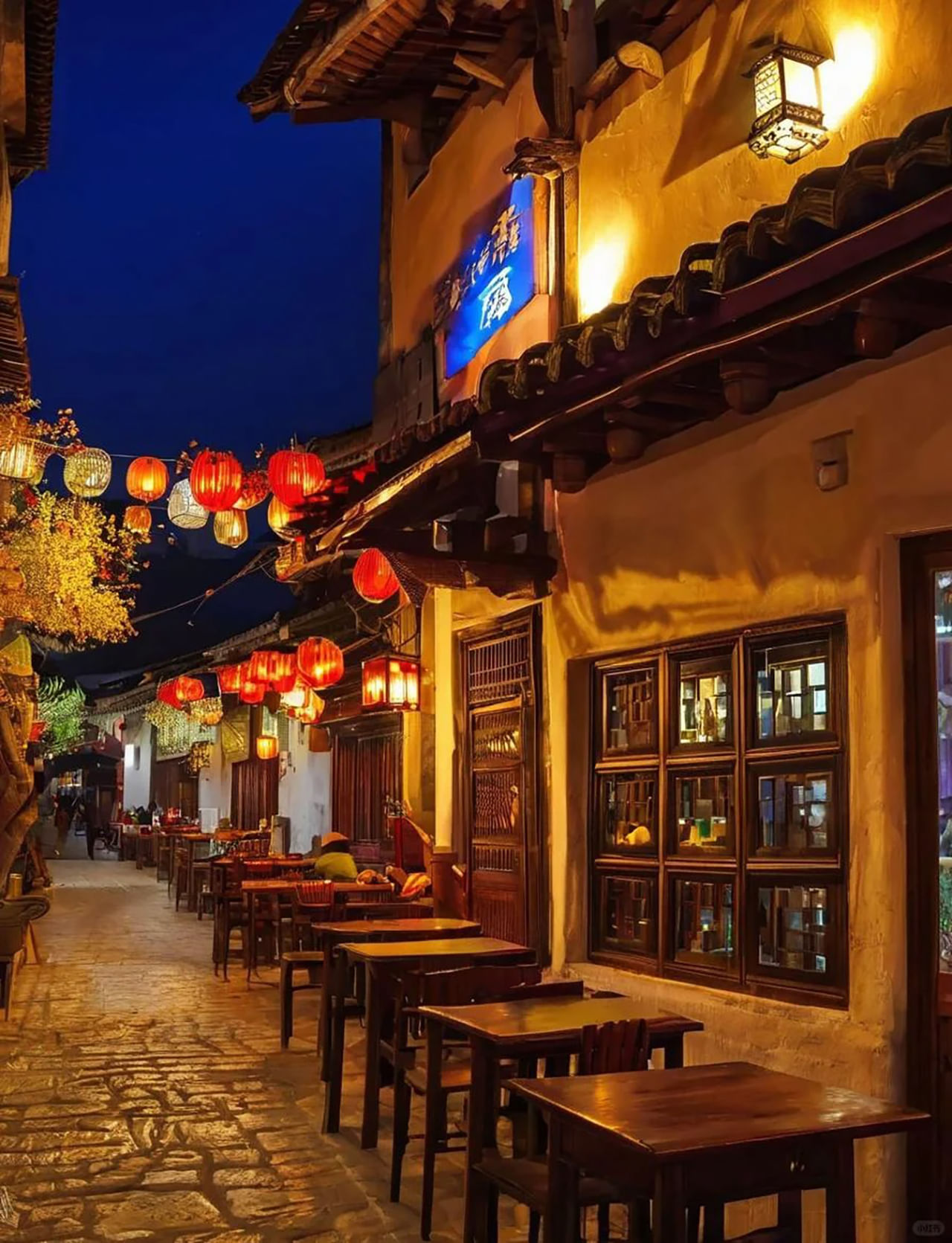 Ancient city at night