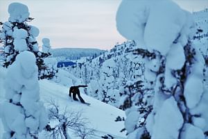 Snow surfing at the freerider's paradise, Pyhä area