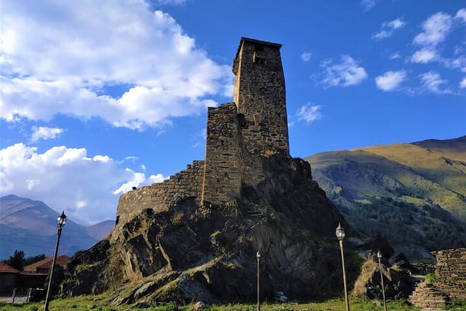 Medieval watch tower of village Sno