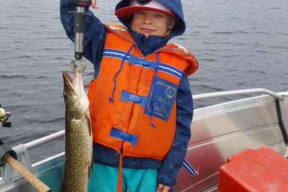 Lake fishing at the summertime