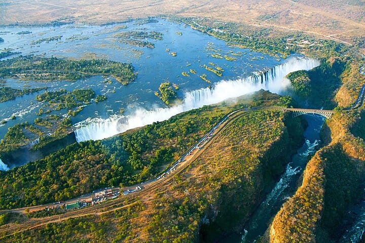 15 minutes scenic helicopter flight above Victoria Falls-Zimbabwe