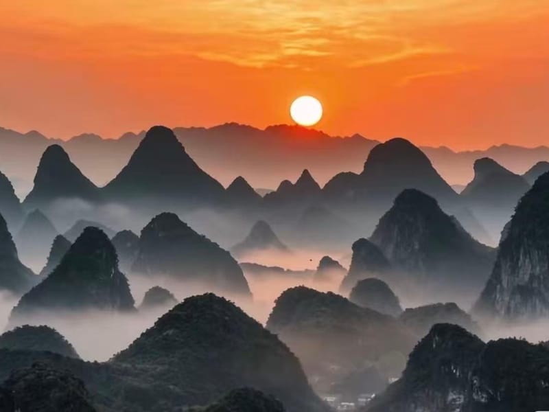Yangshuo: Sunset & Scenic Afternoon Tour with pickup