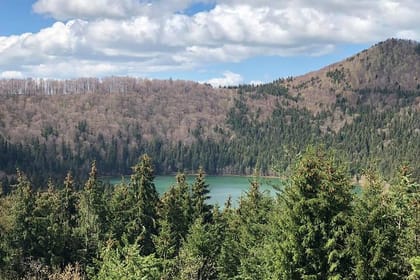 Small-group day trip to the unique volcanic lake in Eastern Europe