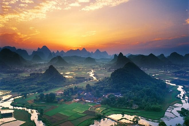 Li River Cruise Yulong River Bamboo Rafting Sunset Day Tour 