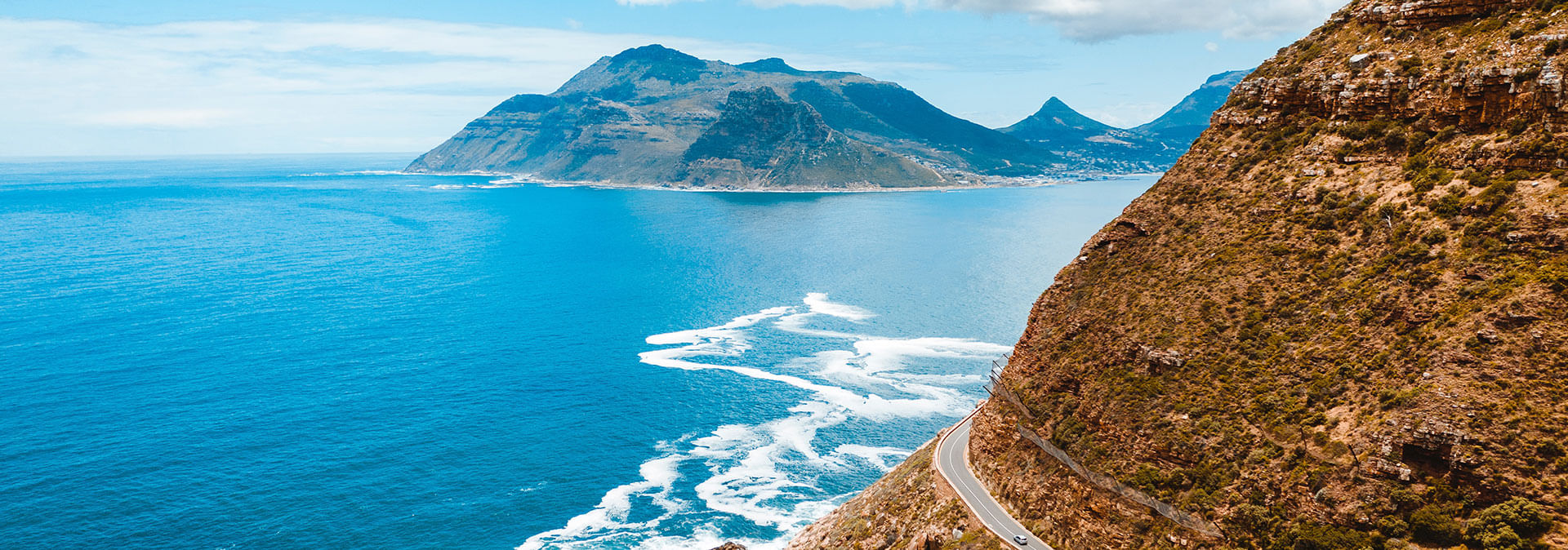 Stunning Cape Peninsula coastline with Table Mountain in the background.