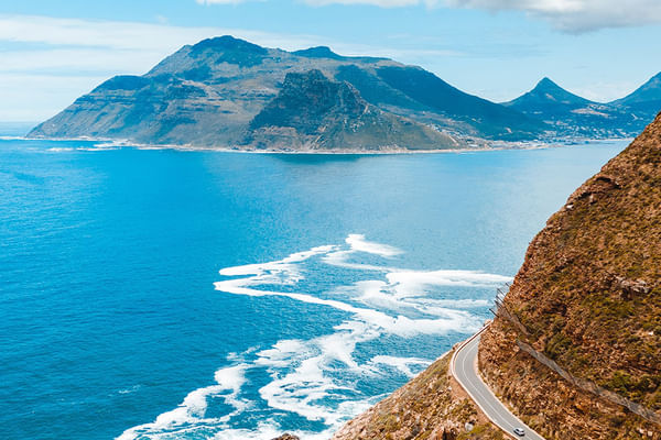 Stunning Cape Peninsula coastline with Table Mountain in the background.