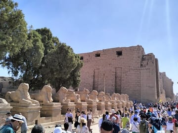 The entrance of the biggest temple in the world Karnak at Luxor