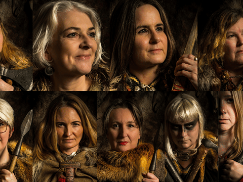 A series of portraits of fierce and fearsome viking women