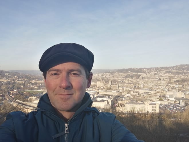 Daniel from Bath Insider Tours overlooking the city of Bath