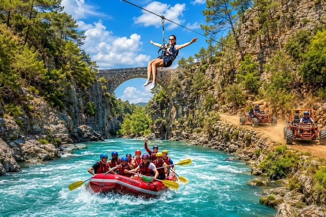 Antalya Rafting & Buggy Safari Combo Tour with Lunch & Transfer