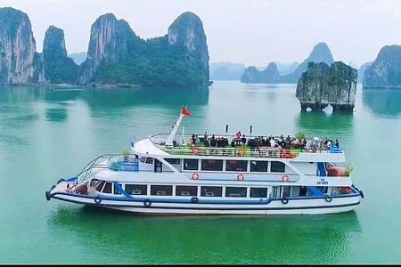 Luxury Halong Bay Day Cruise: Buffet Lunch, Wine & Outdoor Adventures