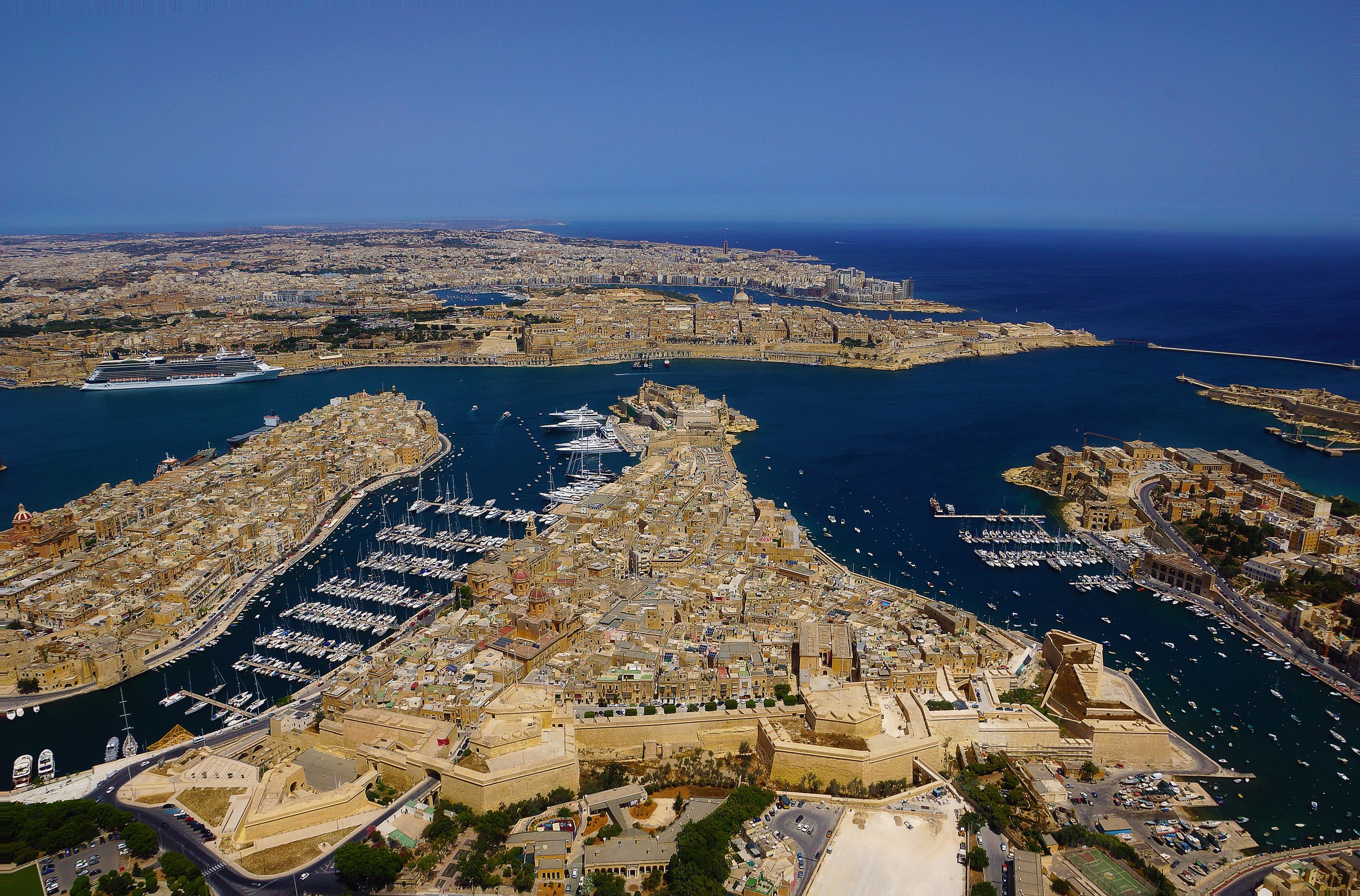 Aerial view of the Grand Harbour, Malta