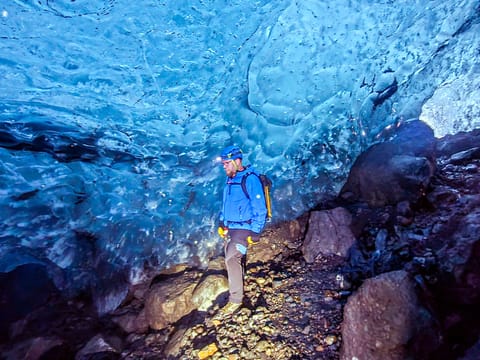 Ice Cave & Glacier Hike with South Coast Waterfalls