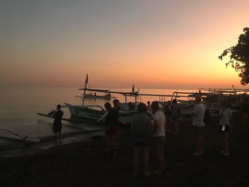 Depart from shore at dawn