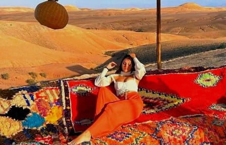 Desert agafay camel ride and Moroccan dinner show, from marrakech