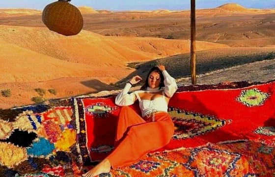 Desert agafay camel ride and Moroccan dinner show, from marrakech