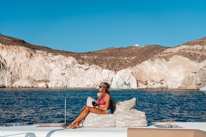 Santorini Luxury Sunset Cruise, with Dinner, BBQ, Drinks and Transfers