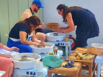 Paros Seaside Pottery Experience with Wheel Throwing and Swim