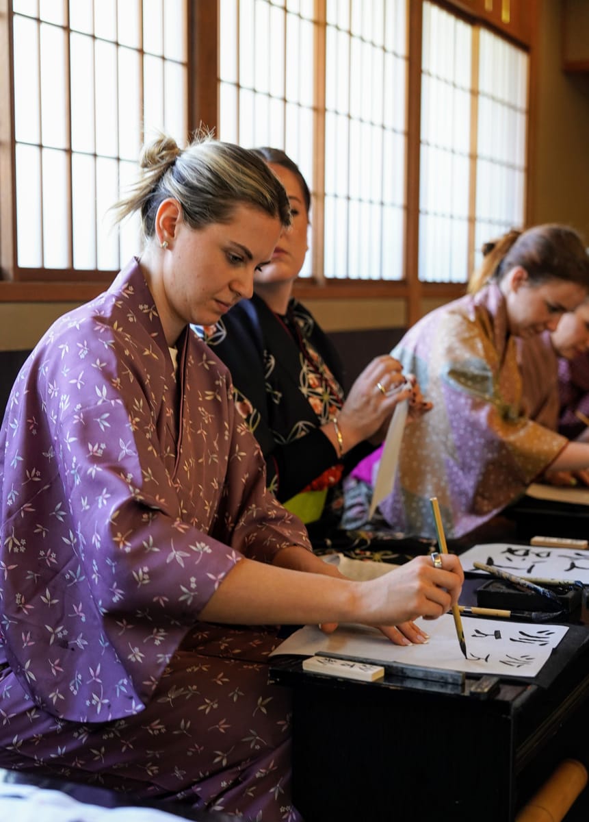 Calligraphy➤ ☑ Maintain correct posture and etiquette – "poor posture leads to poor writing"