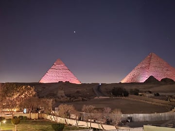 Pyramids At Night