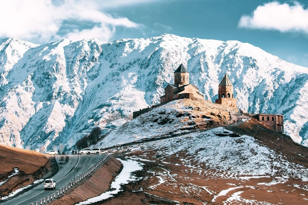 Gergeti trinity church. Kazbegi region