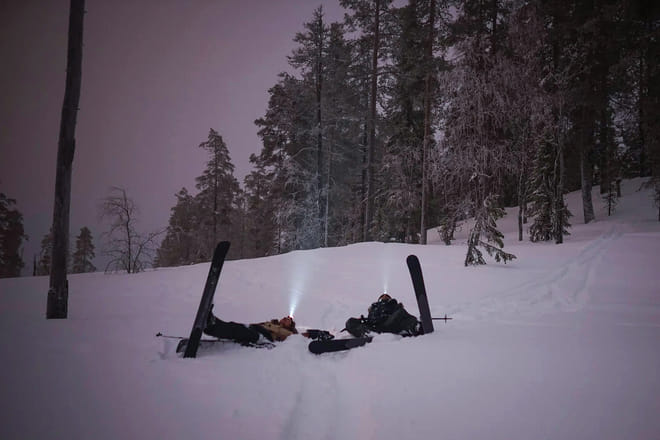 Night Ski Trekking adventure in beautiful Arctic wilderness