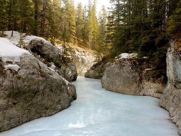 Grassi Lake and Grotto Canyon Winter Icewalk from Banff