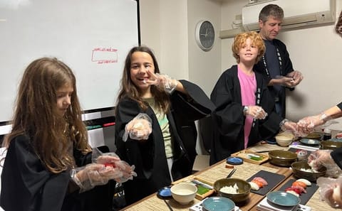Mochi Pounding and Sushi Making Experience in Tokyo