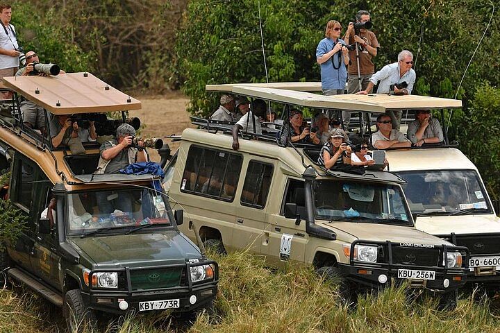 Masai Mara Group Adventure: Game Drives, Hot Air Balloon & Village Visit