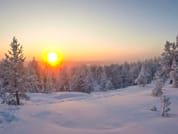 Beautiful frozen landscapes in Finnish Lapland